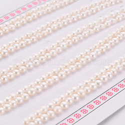 Culture des perles perles d'eau douce naturelles, la moitié foré, rondelle, floral blanc, 3~3.5x2mm, Trou: 0.8mm, environ 130 paires / planche