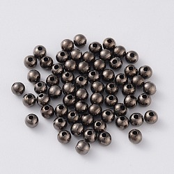 CCB perles en plastique, ronde, gunmetal, 4mm, Trou: 1mm