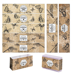 Ph pandahall 90 pezzo di carta per imballaggio di sapone, 9 stili di etichetta di carta per sapone per insetti sapone verticale etichetta di carta kraft maniche per sapone coperture per saponette fatte a mano saponette per lozioni confezione regalo da bagno, 8.2x1.9 pollice