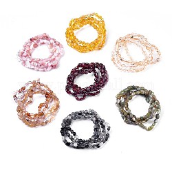 Bracelets extensibles en perles de pierres précieuses mélangées naturelles, pierre roulée, pépites, diamètre intérieur: 2~2-1/4 pouce (5.2~5.6 cm)