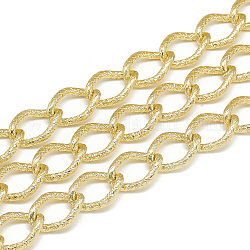 Unwelded Aluminum Curb Chains, Light Gold, 15.5x11x2mm