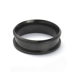 201 impostazioni per anelli scanalati in acciaio inossidabile, anello del nucleo vuoto, per la realizzazione di gioielli con anello di intarsio, elettroforesi nera, diametro interno: 21mm