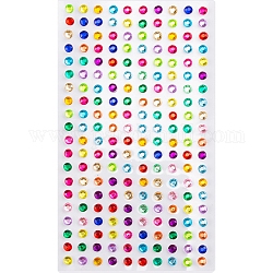 Self Adhesive Acrylic Rhinestone Stickers, for DIY Scrapbooking and Craft Decoration, Round, 4mm