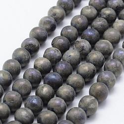 Galvanoplastie perles de labradorite naturelle brins, ronde, 10mm, Trou: 1mm, Environ 37 pcs/chapelet, 14.7 pouce (37.5 cm)