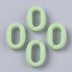 Acryl-Verknüpfung Ringe, Quick-Link-Anschlüsse, für die Herstellung von Schmuckkabeln, Oval, hellgrün, 16x11x6.5 mm, Innendurchmesser: 11x5 mm, ca. 1136 Stk. / 500 g