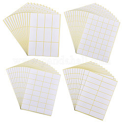 Globleland 4 bolsas 4 estilos rectángulo cuadrado papel escribible pegatinas en blanco, etiquetas adhesivas imprimibles para impresoras láser/de inyección de tinta, blanco, 217~224x157~169x0.1mm, adhesivo: 25~34x14~76 mm, 15 hojas / bolsa