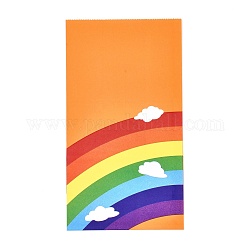Bolsas de papel kraft ecológicas con patrón de arco iris, bolsas de regalo, bolsas de compra, Rectángulo, naranja, 24x13x8 cm