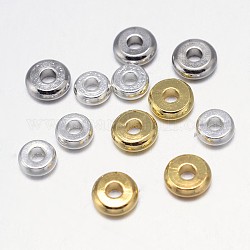 Laiton rondes séparateurs perles plat, couleur mixte, 5x2mm, Trou: 2mm