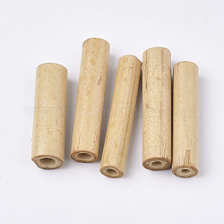 Perline di legno naturale, undyed, tubo, mandorle sbollentate, 33.5~41x7~10mm, foro: 2~5mm, circa 560pcs/500g
