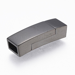 304 Magnetverschluss aus Edelstahl mit Klebeenden, Rechteck, Metallgrau, 23x7.5x5.5 mm, Bohrung: 3x6 mm