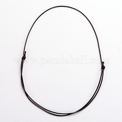 Corea encerado collar de poliéster haciendo, negro, 14.17~28.35 pulgada (36~72 cm), 1.5mm