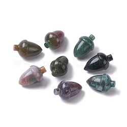 Perles d'agate indienne naturelle, pas de trous / non percés, pour création de fil enroulé pendentif , aveline, 27.5~30x18~19.5mm