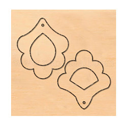 Holzstanzen stirbt, Mit stahl, für DIY Scrapbooking / Fotoalbum, Dekorative Prägepapierkarte aus Papier, Blatt, Blumenmuster, 10x10x2.4 cm