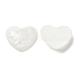 Cabochons en résine époxy imitation pierre précieuse, cœur, blanc, 17x20x5mm
