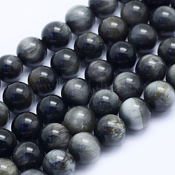 Fili di perle di occhio di falco naturale, pietra occhio d'aquila, tondo, grado a, 6~6.5mm, Foro: 1 mm, circa 64pcs/filo, 15.5 pollice (39.5 cm)