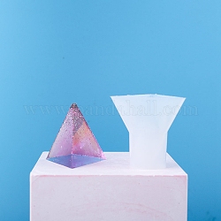 Silicone Molds, Resin Casting Molds, For UV Resin, Epoxy Resin Jewelry Making, Pyramid, White, 31.5x30x33mm
