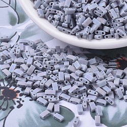 Miyuki mezza tila perline, perline giapponesi, 2 buco, (htl498fr) grigio opaco opaco cemento ab, 5x2.3x1.9mm, Foro: 0.8 mm, circa 250pcs/10g