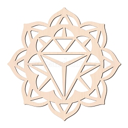 Cabochons en bois, pour la fabrication de bijoux, fleur de vie avec motif diamant, burlywood, 310x6mm