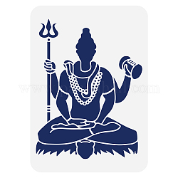 FINGERINSPIRE Lord Shiva Painting Stencil 8.3x11.7inch Reusable India God Pattern Drawing Template DIY Art Hindu God Decoration Stencil for Painting on Wood Wall Fabric Furniture