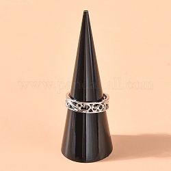 Акриловые органические стеклянные кольца, конус, чёрные, 25.5x69 мм