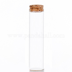 Мини-контейнеры для бутылок из боросиликатного стекла, бутылка желаний, с пробкой, колонка, прозрачные, 10x3 см, емкость: 50 мл (1.69 жидких унции)