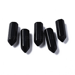 Perle di pietra sintetica nera, matita, 22x8x7.5mm