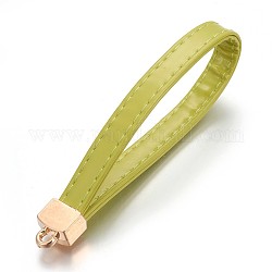 Multifunktions-PU-Lederbänder, mit Kunststoff-Zubehör, gelb-grün, 107~109x9.5~10 mm