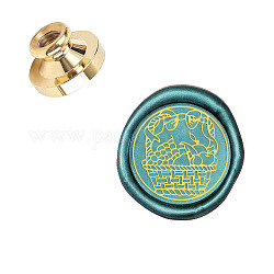 SUPERDANT Wax Seal Stamp Head 25mm Fruit Basket Pattern Stamp Removable Retro Sealing Brass Stamp Head for Envelopes, Greeting Cards, Crafts, Books, Wine Packages