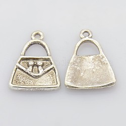 Tibetan Style Alloy Pendants, Bag, Cadmium Free & Lead Free, Antique Silver, 21.5x15.3x2.5mm, Hole: 2.5mm
