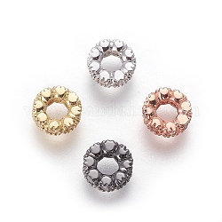 Perles de zircone cubique micro pave en Laiton, anneau, clair, couleur mixte, 6~6.5x2.5mm, Trou: 3mm