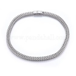 Collares de cadena de trigo de 304 acero inoxidable, con cierres magnéticos, color acero inoxidable, 23.62 pulgada (60 cm), 12mm