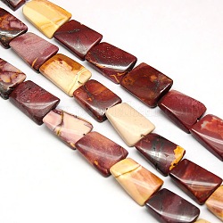 Natural Twist Rectangle Mookaite Beads Strands, 20x15x6mm, Hole: 1mm, about 20pcs/strand, 15.74 inch