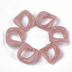 Acrylic Linking Rings, Quick Link Connectors, For Curb Chains Making, Imitation Gemstone Style, Twist, Rosy Brown, 20.5x20x9mm, Hole: 15x9mm, about: 420pcs/500g