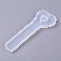 DIY Love Heart Ruler Silicone Molds, Resin Casting Molds, For UV Resin, Epoxy Resin Jewelry Making, White, 118x41x6mm, Inner Size: 110x37.5mm