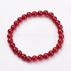 Natural Carnelian(Dyed) Stretch Bracelets, Round, 48mm(1-7/8 inch), Bead: 65mm