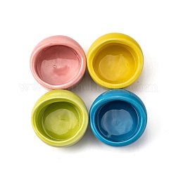 Ahandmaker 4pcs 4 colores de porcelana cuencos de agua para comida de hámster, plato alimentador mini hámster, columna, color mezclado, 62x62.5x40mm, 1pc / color