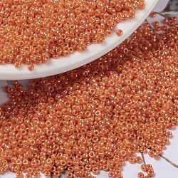 MIYUKI Round Rocailles Beads, Japanese Seed Beads, 15/0, (RR423) Opaque Light Orange Luster, 15/0, 1.5mm, Hole: 0.7mm, about 27777pcs/50g