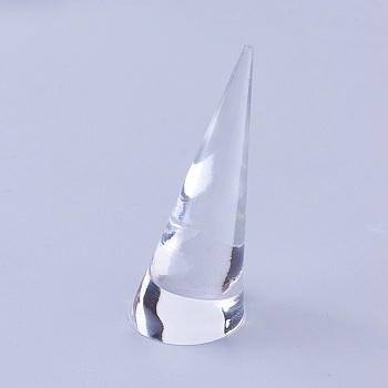 アクリルオリジナルガラスリング指輪ディスプレイスタンド  コーン  透明  25.5x69mm