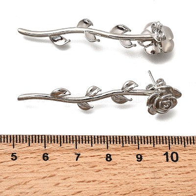 Messing-Blumen-Ohrstecker&nbsp;EJEW-P322-06B-P-1