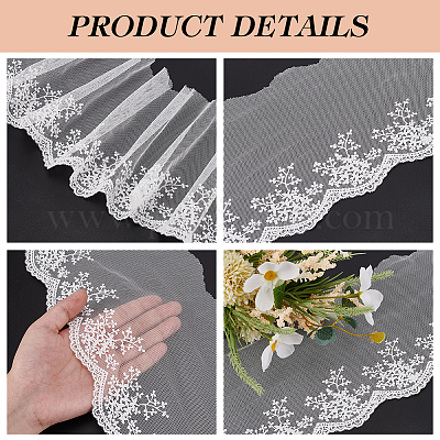 5 Yards Blumenmuster Polyester-Spitzenstoff&nbsp;DIY-BC0013-19-1