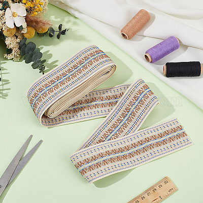 2.5 Yards elastisches Jacquard-Polyesterband im Ethno-Stil&nbsp;OCOR-GF0005-85A-1
