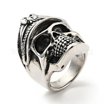 Presidente Fábula Rana 316 anillo de dedo de calavera de acero inoxidable al por mayor para  bisuterías - Es.Pandahall.com