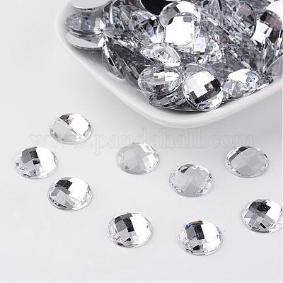 Cabochons en acrylique avec strass &nbsp;GACR-R002-14mm-08-1