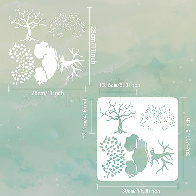 FINGERINSPIRE Tree Of Life Painting Stencils - 9 Piece Celtic Tree Design Set