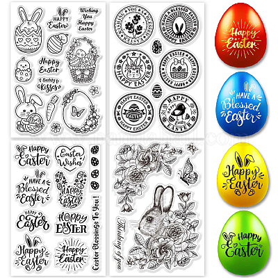 Wholesale CRASPIRE Easter Clear Stamp Set 4 Sheets Clear Silicone Stamps  Happy Easter Egg Bunny Rose Scrapbooking Rubber Stamps for Card Making DIY  Craft Embossing Photo Album 