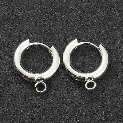 Stainless steel huggie hoops with loop, Gold, Silver, Earring findings