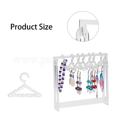 Earring Hanger Rack with Mini Hangers Acrylic Earring Display with 8 Coat  Hanger