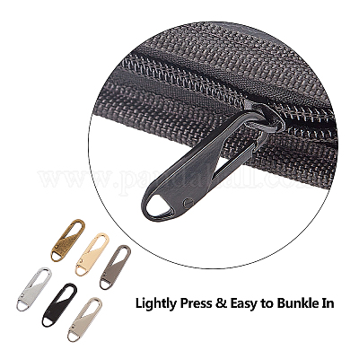 Zipper Pull Replacement Metal Zipper Handle Mend Fixer Zipper Tab Repair for Luggage Suitcase Bag Backpack Jacket Bags Coat Boots (Black)