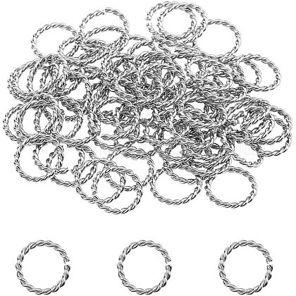 UNICRAFTALE 100pcs Twisted Open Jump Rings 304 Stainless Steel Jump Rings 9mm Inner Diameter Jump Ring Connectors O Rings for DIY Bracelet Necklaces Jewelry Craft Making 12x1.5mm STAS-UN0001-52P-1