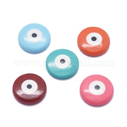 合成ターコイズカボション エナメル 悪魔の目で半周 ミックスカラー 13x3mmの通販 Jp Pandahall Com
